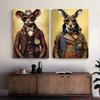 Retro Steampunk Cat Wolf Astronaut Rabbit Poster Art Canvas Painting Funny Animal Tiger Gorilla Poster Living Room Home Decor