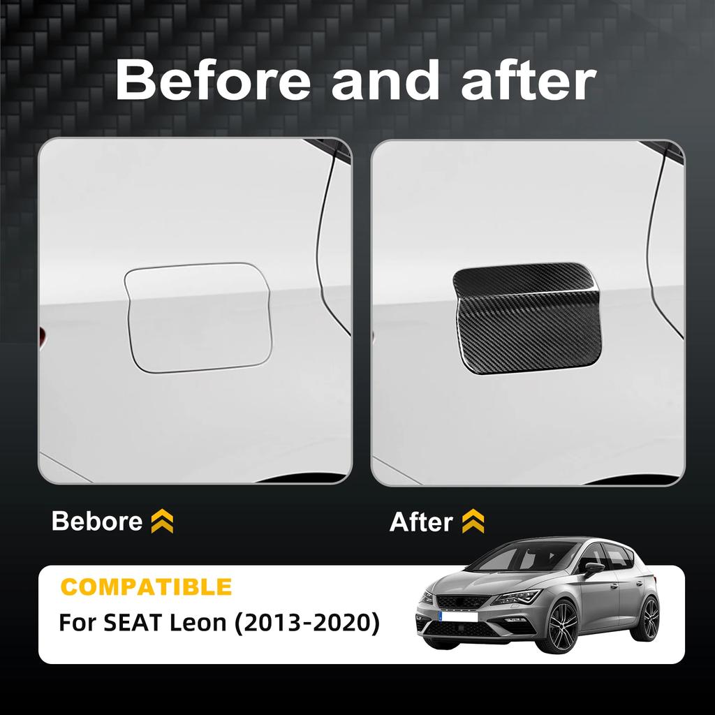 For SEAT Leon MK3 2013 2014 2015 2016 2017 2018 2019 2020 Car Hard Dry Carbon Fiber Sticker Fuel Tank Cap Trim LHD RHD