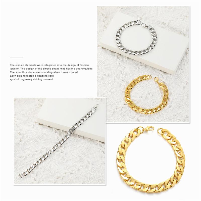 Personalized Hip Hop Fashion Titanium Steel Women's Bracelet Wristband Cuban Chain Accessories