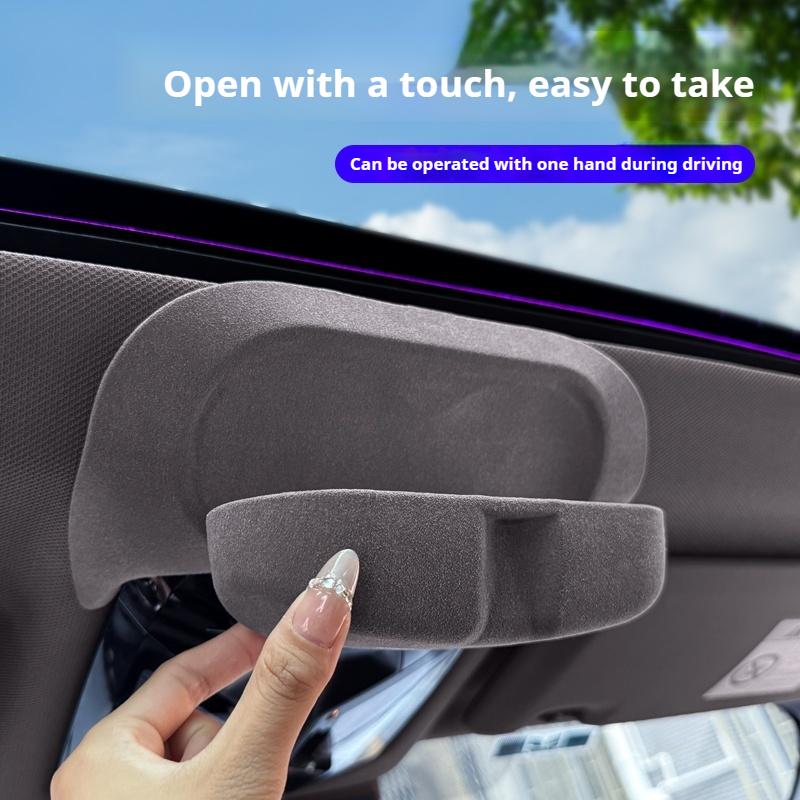 Car Sun Glasses Case Organizer Tumbled Leather Flip Glasses Clip Sunglasses Storage Box For BMW X3 G45 2025 Interior Accessories