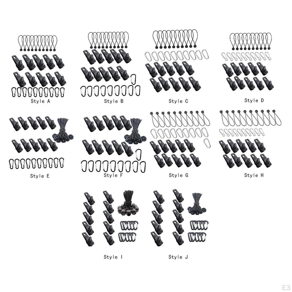 30 шт./компл. зажимы для брезента, карабины, инструменты для кемпинга, пряжка, зажим для палатки, замок, ручка для улицы