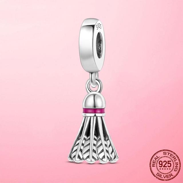 Sport Love Dangle Charm Fit Bracelet Necklace 925 Sterling Silver Skate Shoes Football Beads Pendant 925 Silver Original Jewelry