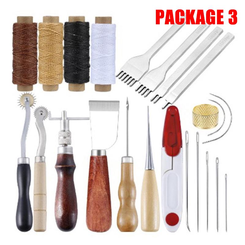 Профессиональные инструменты для рукоделия из кожи, набор для ремонта шитья, ручной швейный дырокол, набор рабочих седел, набор игл для рукоделия из кожи