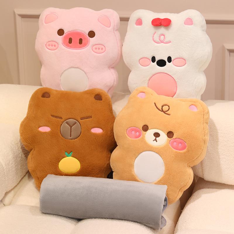 Мягкая подушка в виде милого животного, плюшевая капибара, собака, свинья, пингвин, плюшевая кавайная игрушка, милая плюшевая игрушка, кавайный милый подарок для детей