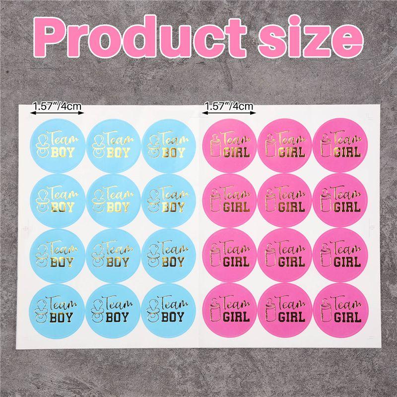 ABJI-48 Pieces Gender Reveal Stickers Games Team Boy & Team Girl Perfect Gender Reveal Party Supplies Boy And Girl Stickers