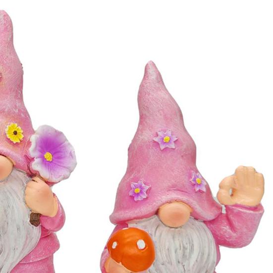 3 шт./набор Фигурки гномов с цветами Коллекционные гномы в цветочных шляпах Украшения Настольные статуэтки гномов для украшения дома, шкафа, полки