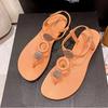 Sandals Women Summer O-Ring Decro Beach Sandals Vacation Flat Outdoor Beach Sandales Slides Shoes Women 2024 Sandalias De Mujer