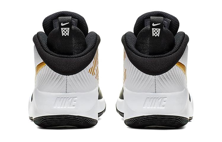 Nike Детские баскетбольные кроссовки Team Hustle D 9 Mid top Черно-бело-золотые AQ4224-004