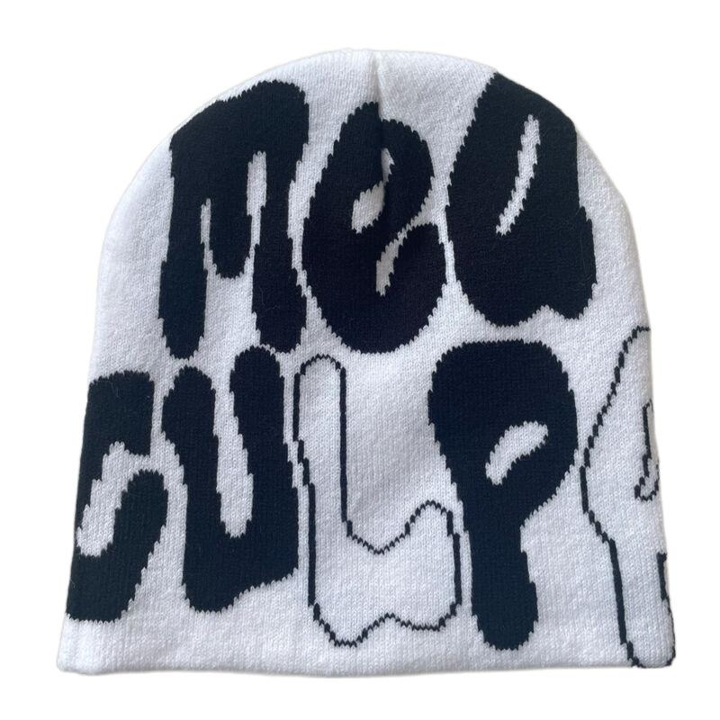 Hot Sell Customized Adult Fashion Printing Soft Winter Hat Knitted With Letters for Men and Women