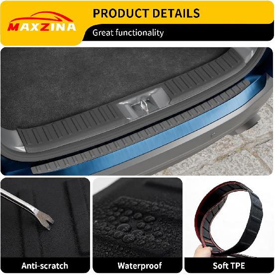 Rear Bumper Protector Compatible With -2025 Honda Pilot TPE Rear Bumper Guard Protection Anti-Scratch Internal & External Trunk Sill Cover For 2024