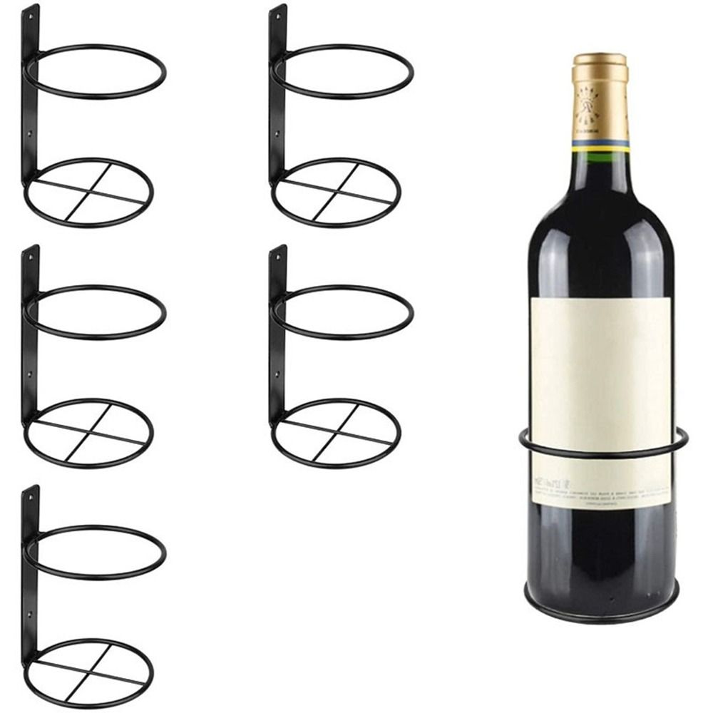 Simple Wall Mounted Wine Bottle Holder Black Wine Bottle Display Holder for Home