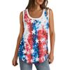 Womens Tank Top U Neck Basic Casual Flowy Summer Sleeveless Deep Side Cut Print Tops For Women