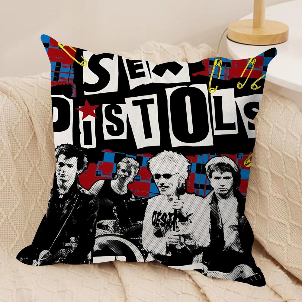 Подушка с принтом Sex Pistols Rock Band, мягкая плюшевая наволочка, двусторонняя, для дивана, подушка-сиденье | Уютный декор на все сезоны, подарок