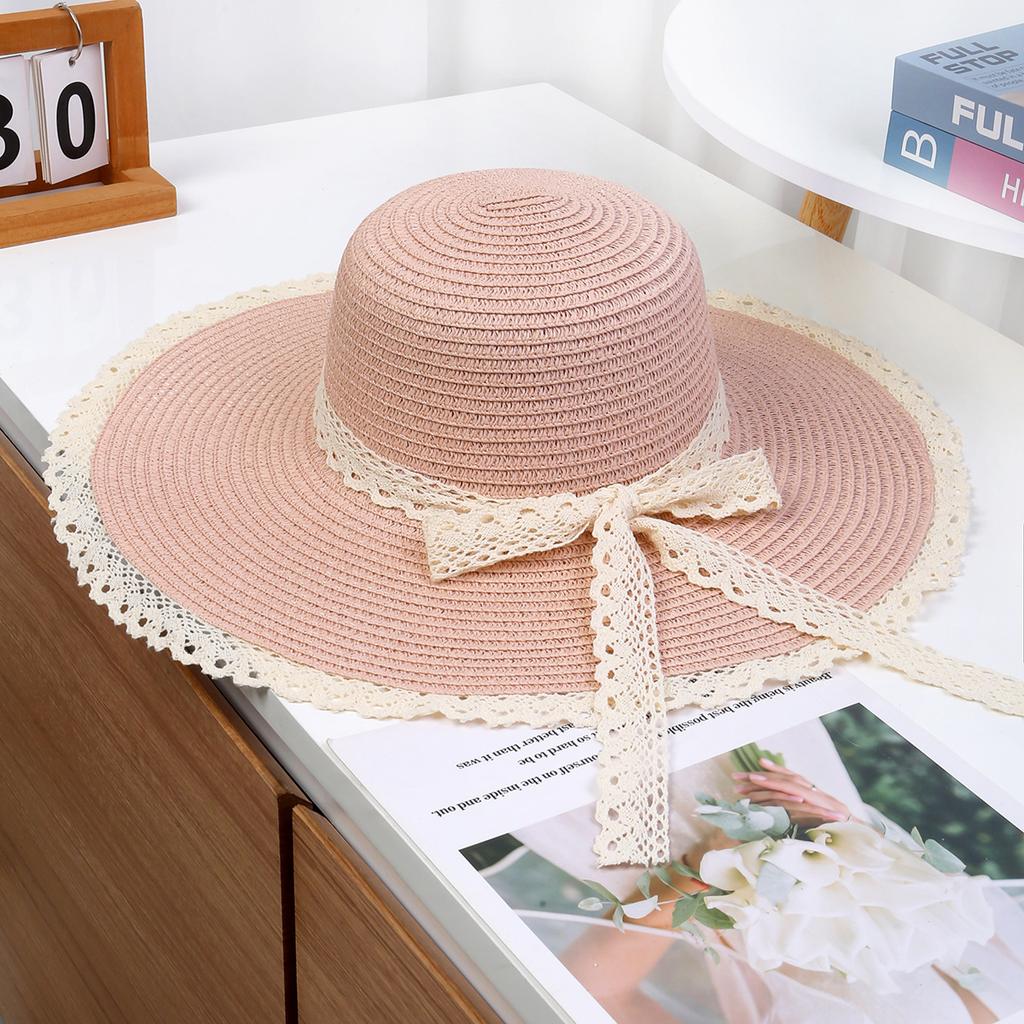 European and American fashion big-brimmed straw hat women's seaside vacation women's beach hat sun protection woven straw hat sun hat