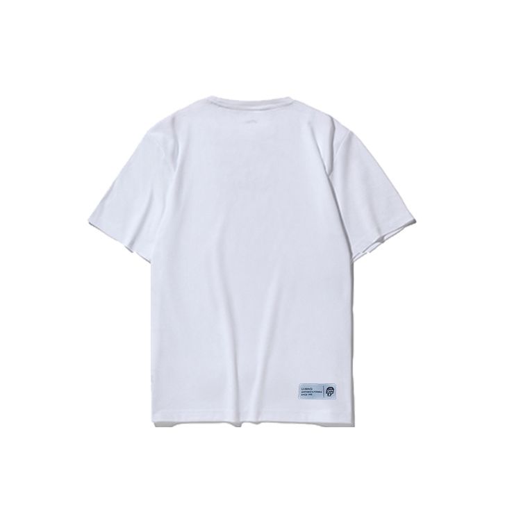 Li Ning Sports Fashion Series Logo Round Neck Short Sleeve T-Shirt Unisex Tops White AHSR589-1