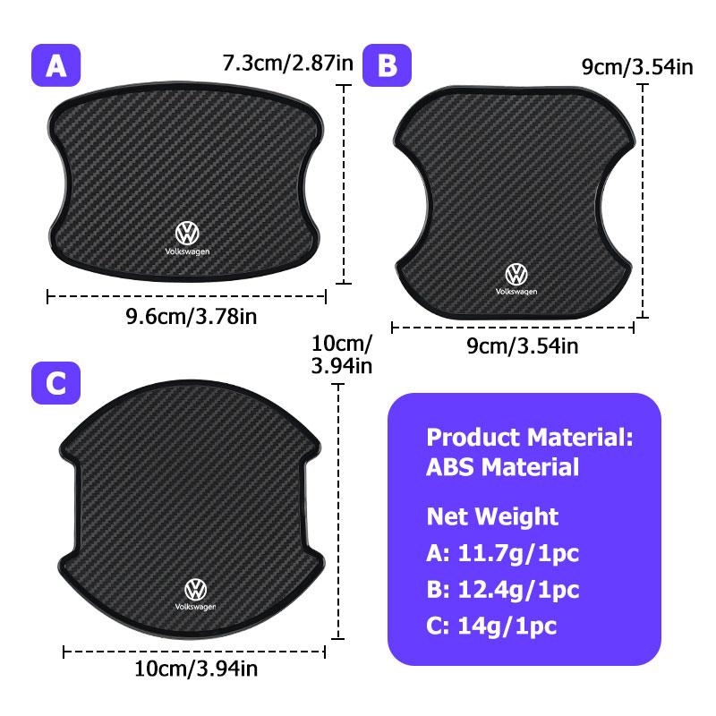 BAG1 For Volkswagen VW 4PCS Anti-scratch Car Door Bowl Protective Sticker Waterproof Scirocco Passat Polo B5 B6 B7 CC Tiguan Sharan