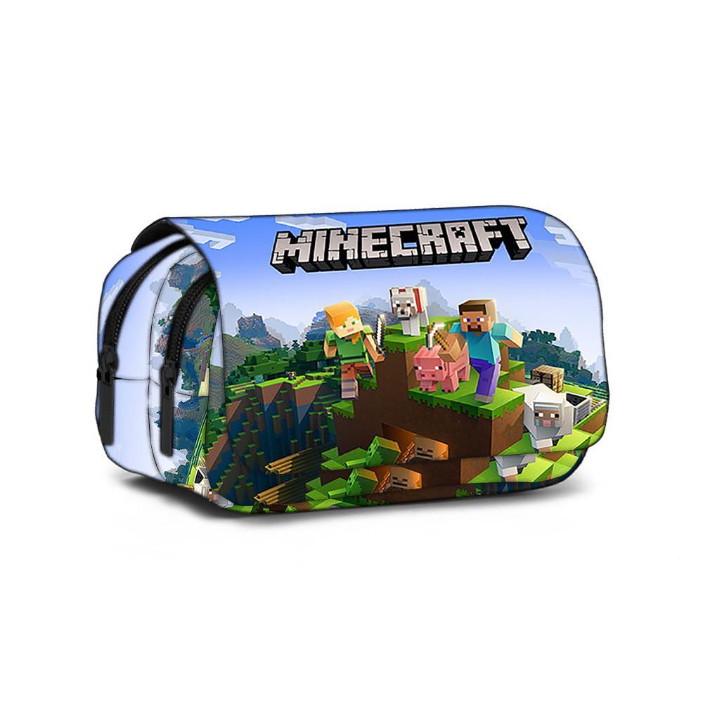 Пенал Minecraft из полиэстера с двухслойным отделением для детей и подростков