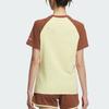 Adidas Originals Retro Camp Graphic Loose T-Shirt Women Powder-Yellow Soft-Brown JM8007