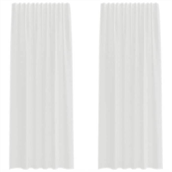 VidaXL Voile Curtains with Loops 2 Pcs White 140x225 Cm, Net Curtain, Sheer Curtain, Window Voile, 4102333