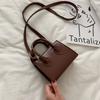 Minimalist Small Square Bag PU Leather Women's Crossbody Bag Mini Handbag  Literary Crowds