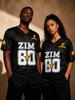 2026 Summer New Arrival Casual Loose-fitting T-shirt, Versatile Everyday Style, Zimbabwe Print V-neck Short-sleeved Sweatshirt