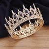 Royal Queen King Round Diadem Gorgeous Crystal Bridal Tiaras And Crowns Wedding Hair Jewelry Bride Head Ornaments Party Prom