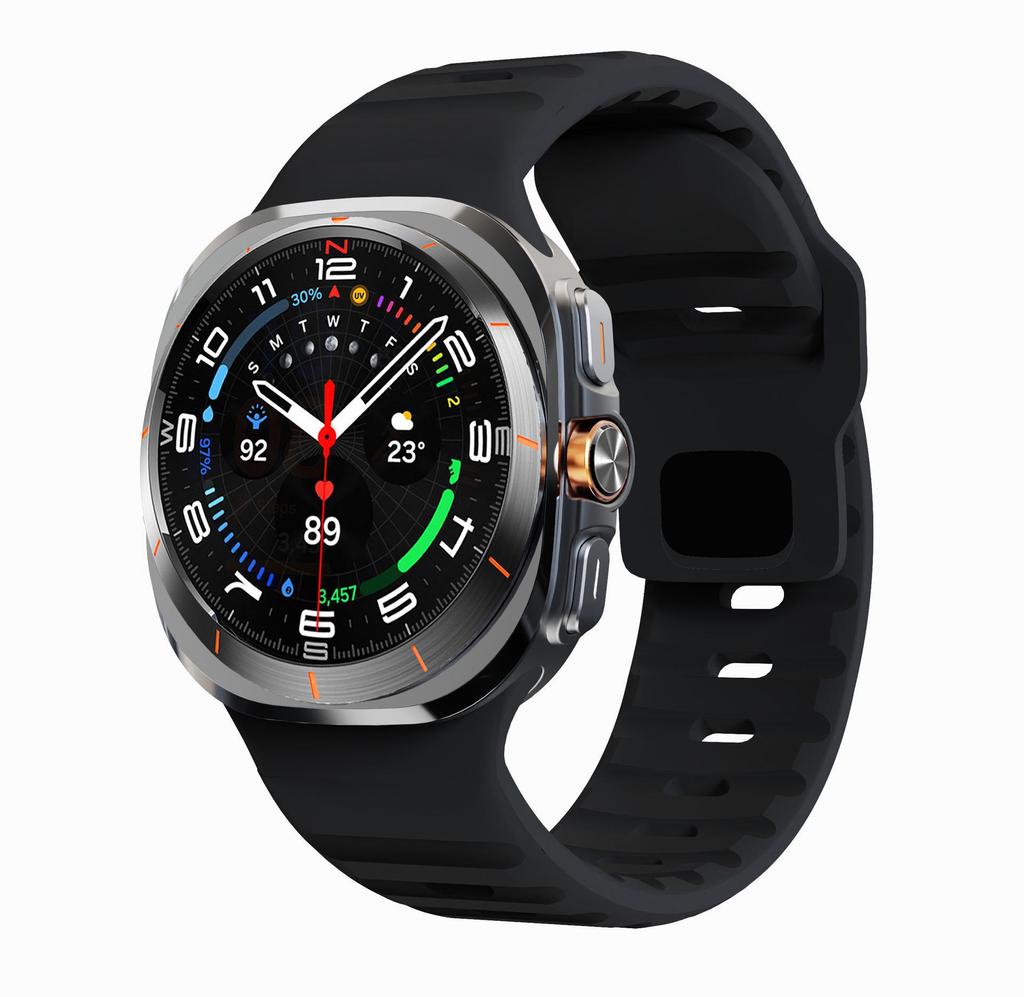 Совместимый силиконовый спортивный ремешок с обратной пряжкой для Samsung Galaxy Watch7 Ultra 47 мм