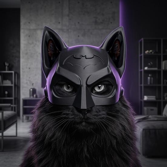 Маска Летучая Мышь Кошка Многоразовая Маска Кошки для Косплея Легкая Маска Летучей Мыши Китти для Хэллоуина Вечеринок Забавный Фотоаксессуар