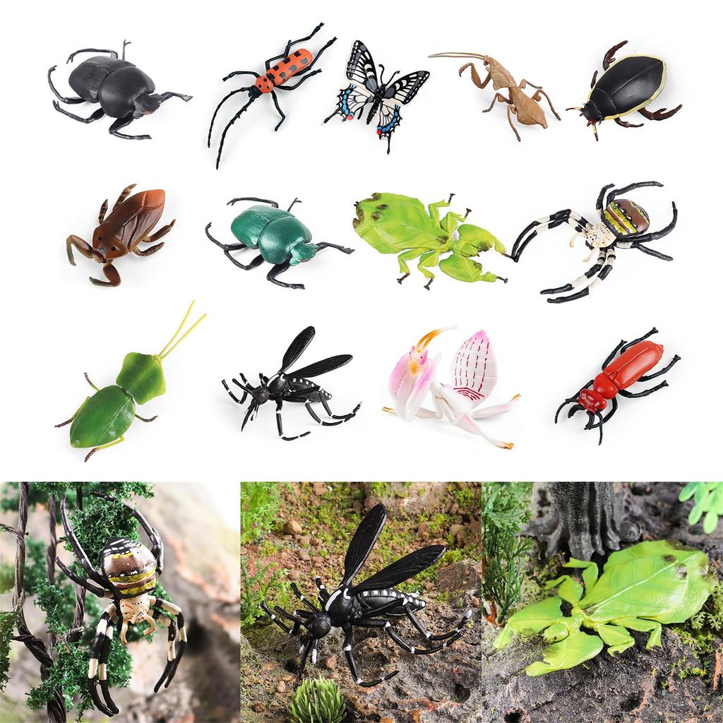 Beetle Figurines Simulation Insect Models Lawn Fence Insect Ornaments for Garden Home Decoration