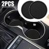 2pcs Black Car Cup Holder Anti-Slip Coasters Premium PVC Car Coasters Universal Fits PerfectyFor Most Cup Car Interior Accessori