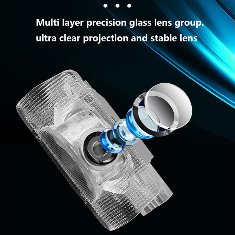 For Toyota Sienna LED Car Door Warning Light Projector Ghost Shadow Laster Welcome Modification Lamp Auto Accessories Glass Lens