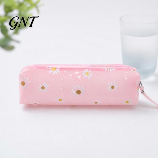 Long Compartment Pencil Case Flower Case Large Capacity PVC Pen Pouch for School Supplies Waterproof Stationery Bag Students Organizer Stain-resistant