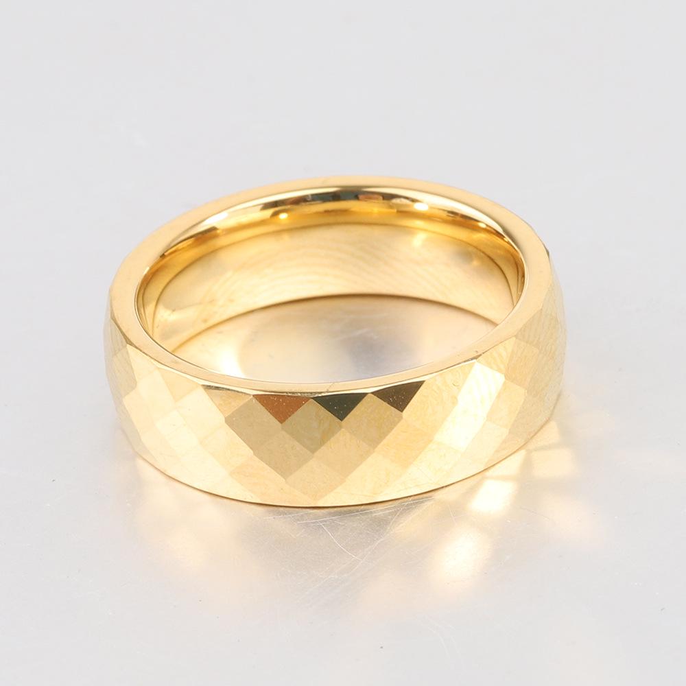 Европейско-американский Ins Новые Кольца для пары из вольфрамовой стали 4 мм 6 мм, граненые, многоугольник, ромб