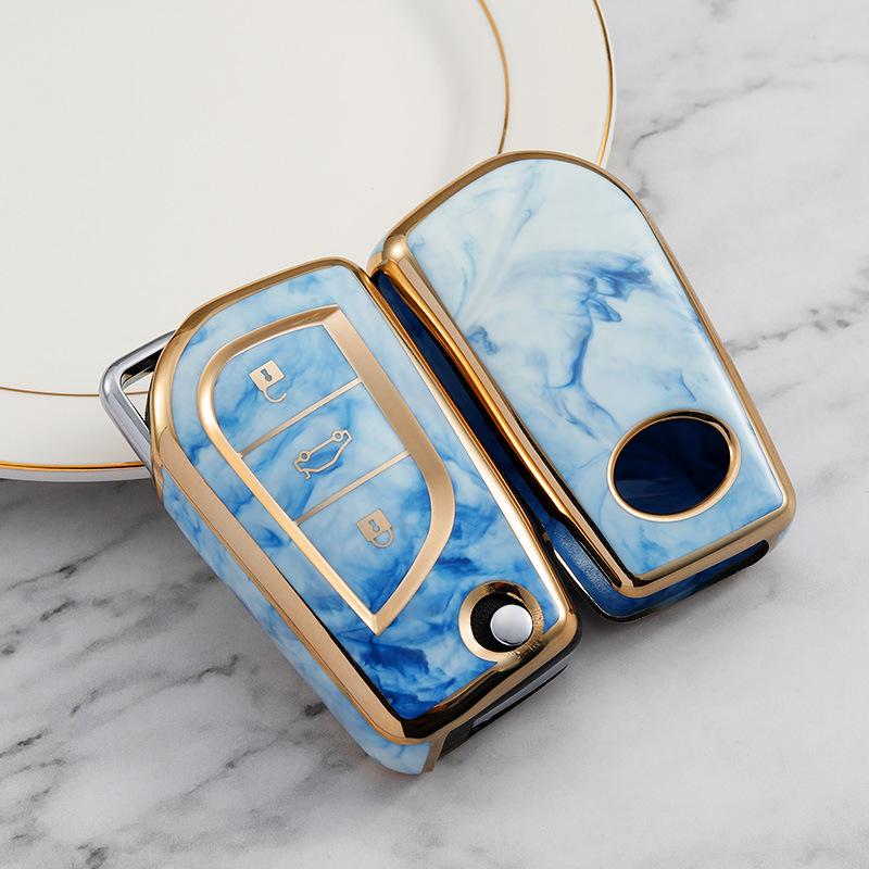 Чехол для ключа Toyota для RAV4, Camry, Reiz, Levin, Corolla, Highlander - Складная застежка для мужчин и женщин