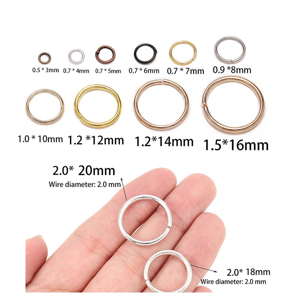 200pcs/Lot 3-10mm Metal Open Single Loops Jump Rings Split Rings DIY Jewelry Making Accessories Findings for Necklace Bracelet
