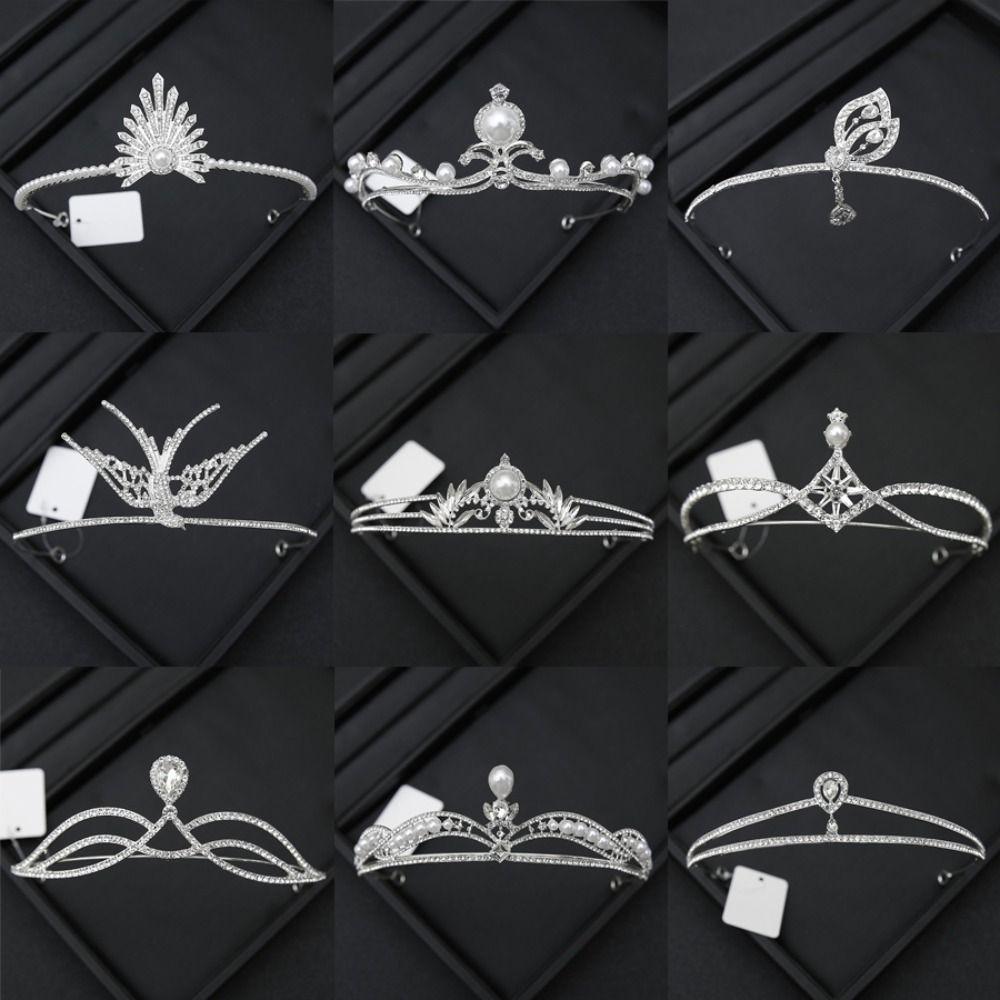Simple Design Wedding Bride Crown Crystal Rhinestone Princess Crown  Wedding Ceremony