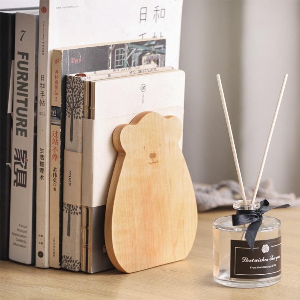 Anti-Slip Wood Book Stoppers Detachable Book Supports High Quality Wooden Bookends  School Office
