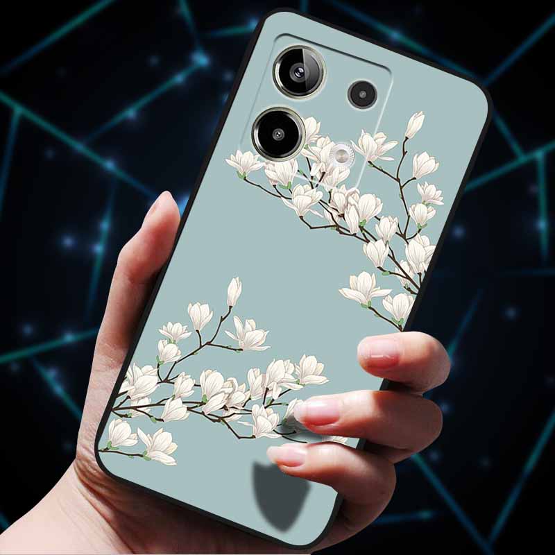 3D Цветочные тисненые чехлы для Redmi Note 13 Чехол Note13Pro 5G Мягкие силиконовые чехлы для телефона для Redmi Note 13 Pro Plus Задняя крышка Сумка