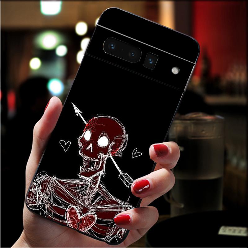Чехол для телефона Google Pixel 10 9 Pro XL 9A 8 7 6 Pro Pixel 8A 7A 6A Pixel 8 7 6 5 Чехол с рисунком "Скелет"
