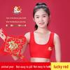 12-Year-Old Girls' Red Padded Zodiac Horse Bra - Anti-Nipple Show