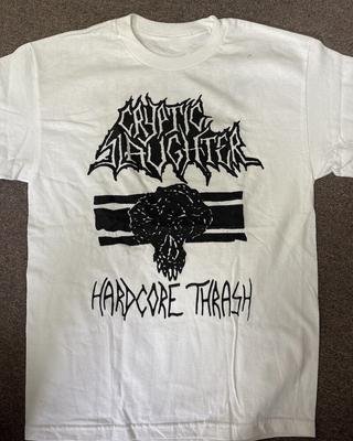 Cryptic Slaughter Хардкор Трэш Футболка Классическая Унисекс Белая S-5XL 1J0017 Унисекс Футболка
