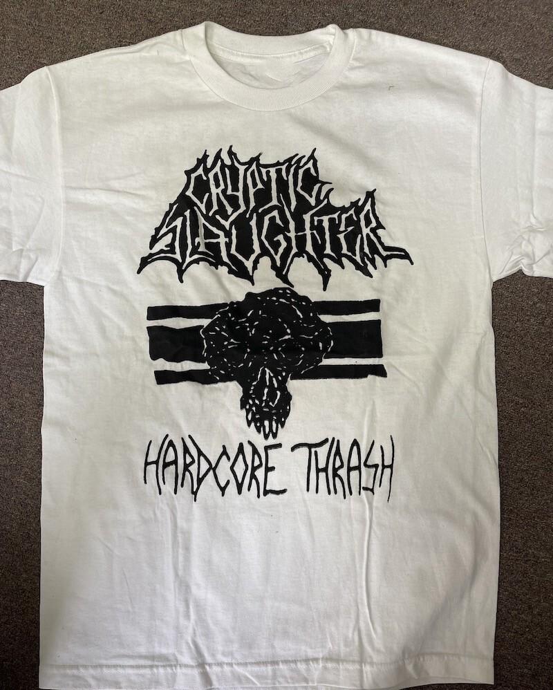 Cryptic Slaughter Хардкор Трэш Футболка Классическая Унисекс Белая S-5XL 1J0017 Унисекс Футболка