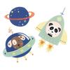 Iron-on Patches - RICO DESIGN - Little Blue Astronauts - 3 To 5 Cm - 3 Pcs - Textile Customization