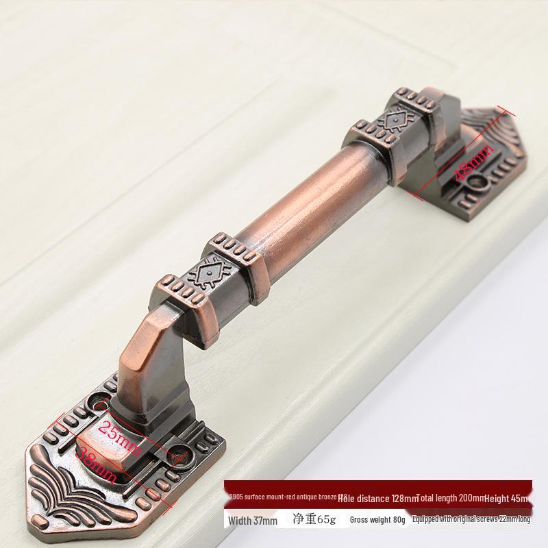 Евро Ретро Железная и Деревянная Ручка для Большой Двери - Антикварный Стиль Накладная для Раздвижной или Платяного Шкафа