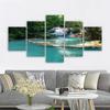 5 Panels Landscape Waterfall Posters and Prints Canvas Painting Wall Art Pictures Living Room Home Decor Lake Tree No Frame