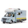 1/32 Scale Camper RV Motorhome Toys, Diecast Metal Recreational Vehicle Pretend Play Pull Back Model Car Doors & Awning Open Light Sound for Boy Girl