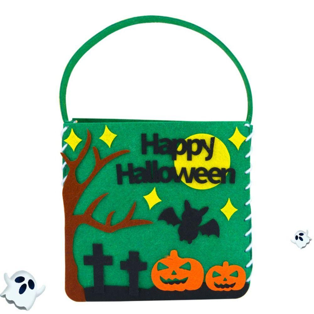 Pumpkin Bag DIY Halloween Candy Bag Trick Or Treat Pumpkin Handbag Kindergarten
