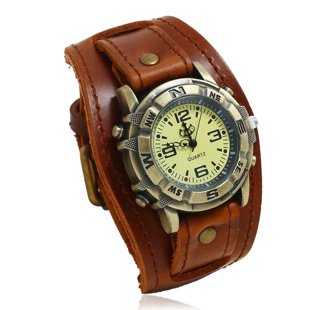 Cowhide Strap Leather Strap Watch Black Brown Watch Bracelet Fashion Cowhide Bracelet Watch Casual