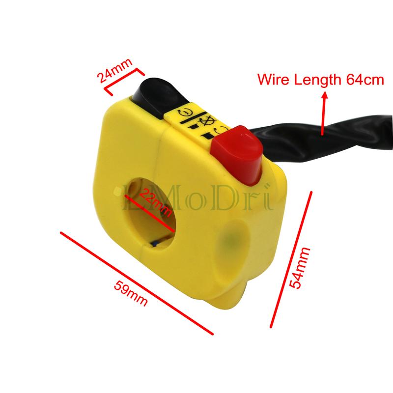 LMoDri 22 мм 7/8 "руль мотоцикла, светодиодная фара, лампа включения, выключения, управление электрическим запуском, звуковой сигнал, опасность