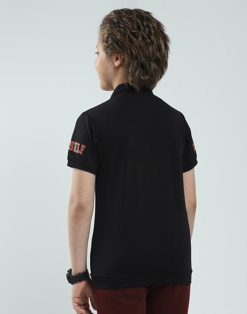 MONTE CARLO Boys's Regular Fit Printed Polo Half Sleeve T-Shirt